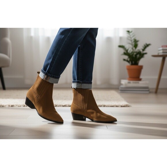 Marc Fisher Yarita Size 10M Brown Suede Pull On Pointed Toe Ankle Bootie - Picture 13 of 13